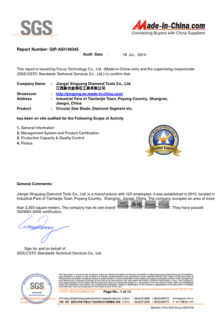 Certificate of High Precision Diamond Wire Saw Machine